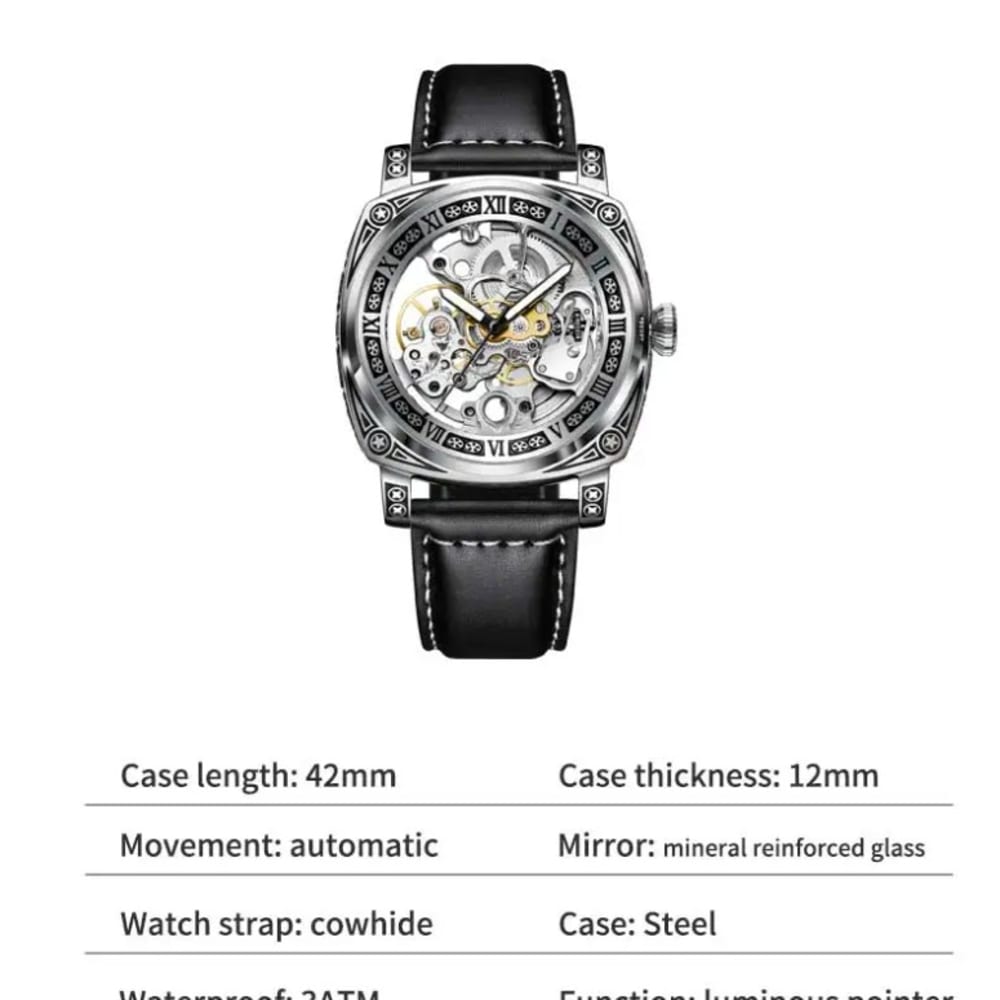 2023PINDU Men's Luxury Mechanical Watch with Hollow Design, Waterproof - Professional Style